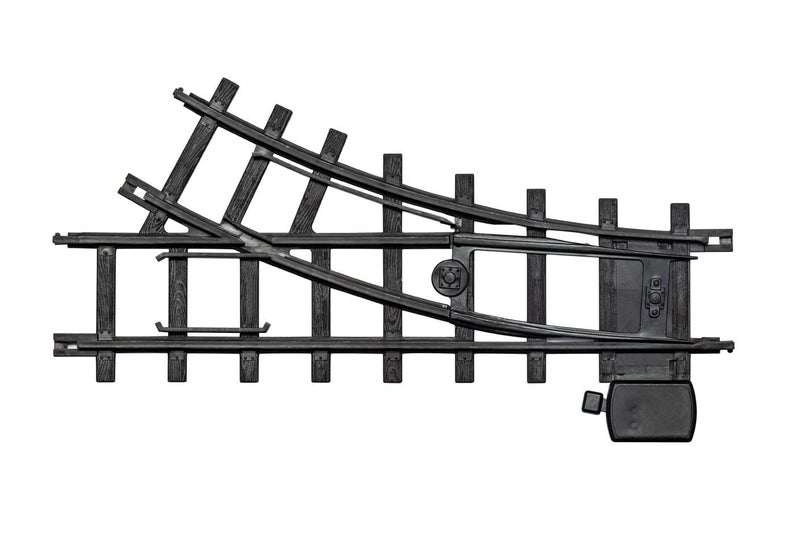 Lionel Ready-to-Play Left & Right Hand Interchange 2-Piece Black Plastic Track Pack - Image 1